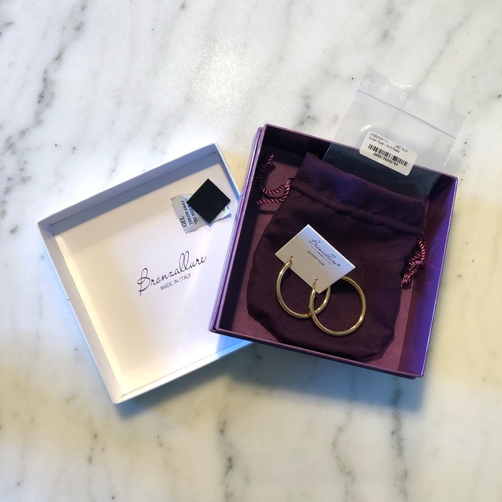 Bronzallure 18k plated hoop earrings